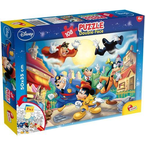 Puzzle Double Face 108 Pieces - Mickey Mouse Detective