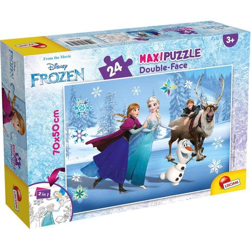 Disney Puzzle Double Face Maxi Floor 24 Pieces - Frozen - La Reine Des Neiges