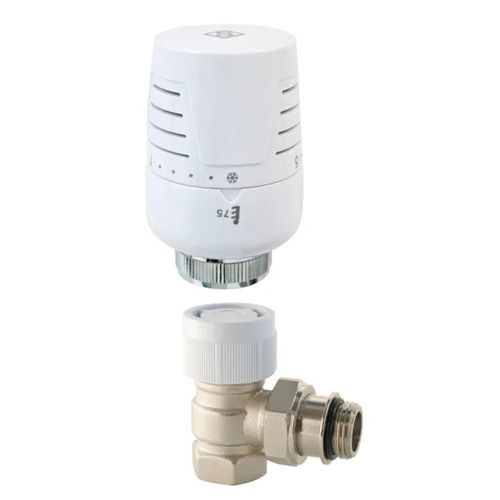 Robinet thermostatique T302 équerre 3/4 en laiton blanc
