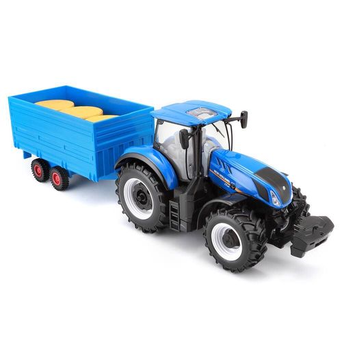 Véhicules Miniatures Die Cast 1/32 Collection Ferme - Tracteur New Holland T7.315 Avec Remorque