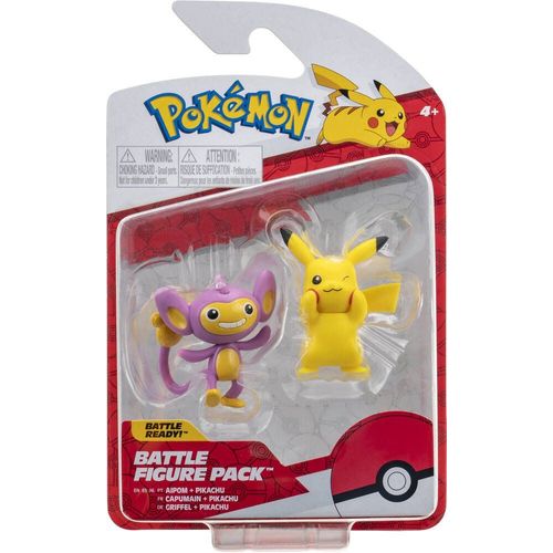 Pokemon Pack De 2 Figurines Pikachu Et Capumin - 5 Cm