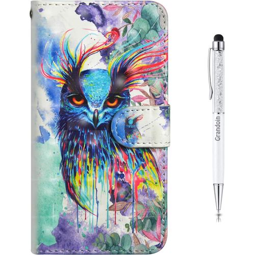 Coque Xiaomi Redmi Note 7 Pro, Tui De Protection Housse En Pu Cuir Avec Tpu Silicone Souple Portefeuille Phone Case Cover Pour Xiaomi Redmi Note 7 Pro (Oiseau)