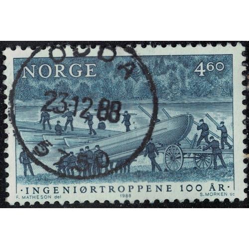 Norvège 1988 Oblitéré Used Les Troupes Du Génie Pont Flottant Avec Des Bateaux Y&t No 951 Su