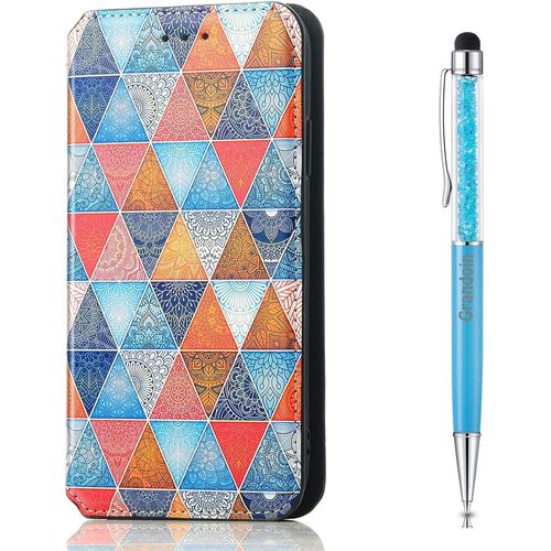 Coque Pour Nokia 3.2, Housse Nokia 3.2, Etui Rabat Protection Housse Premium En Cuir Pu,Pochette Fermeture Magntique,Flip Case Compatible Avec Nokia 3.2 (Mandala)