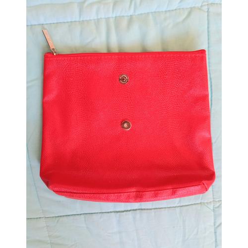 Trousse de toilette Clarins rouge femme sac de maquillage - 22 cm X 21 cm