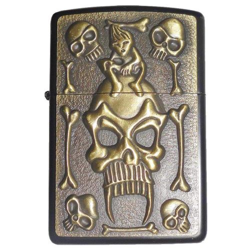 Briquet Tempête À Essence Réplique De Zippo - Thème En Relief (3d): Crane / Tête De Mort / Skull / Vampire / Evil / Zombie / Bones