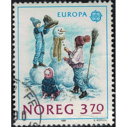 Norvège 1989 Oblitéré Used Europa Cept Enfants Réalisant Un Bonhomme De Neige Y&t No 976 Su