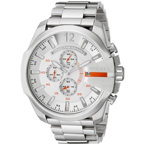 Diesel Dz4328 Mega Chef-Ton Argent Montre En Acier Inoxydable