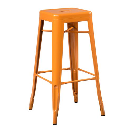 Pack 2 Tabourets Hauts (76 Cm) Lix Orange Safran