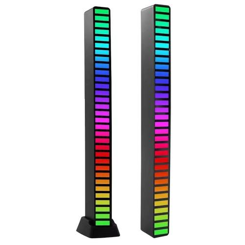 3D Night Light RGB Sound Control Induction Music Rhythm Light LED Computer Car Ambient Pick Up Music Beating Light 2pcs