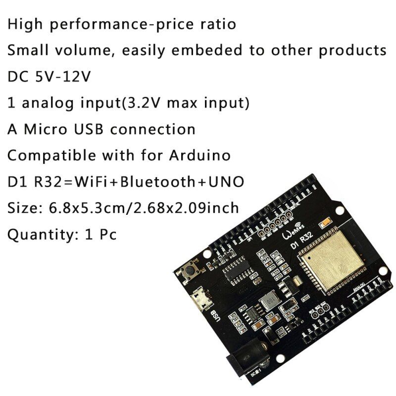 Carte de dveloppement Wemos D1 Mini Arduino UNO R3 D1 R32 W... - 2