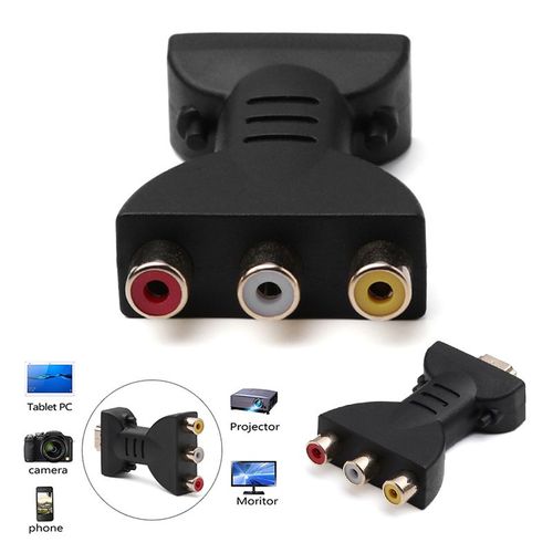 Adaptateur Jack à 3 RCA, compatible HDMI, convertisseur de composants Audio et vidéo pour projecteur DVD