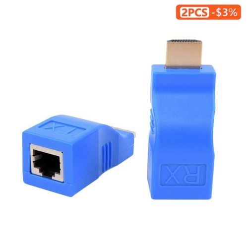 Câble Ethernet LAN CAT5e / 6 UTP, Extension jusqu'à 30m, 4K, compatible HDMI, Ports RJ45, pour réseau LAN