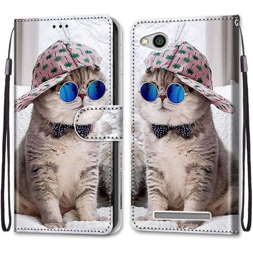 Coque Pour Xiaomi Redmi 5a, Etui En Cuir Pu Portefeuille Housse Coque Avec 360 Degres Silicone Antichoc Protection Cover Cuir Pochette Magnetique Und Flip Bequille (Chats 4)