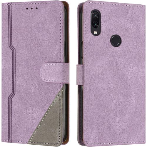 Coque Pour Xiaomi Redmi Note 7 Pro/Redmi Note 7, Housse En Cuir Pu Portefeuille, Etui De Protection A Rabat Magnetique Coque Pour Xiaomi Redmi Note 7 Pro/Redmi Note 7, Violet