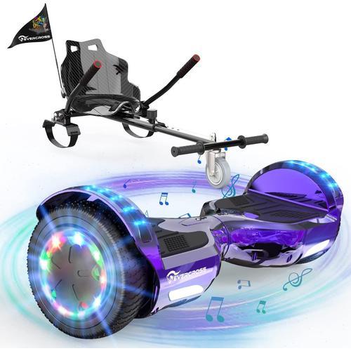 Evercross Hoverboard Avec Siège Auto-Équilibré Scooter Hoverkart 6,5" Hover Scooter Board Haut-Parleur Bluetooth Et Led Pour Enfants