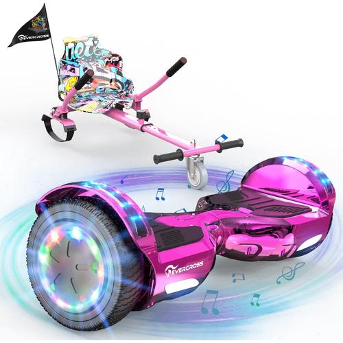 Evercross Hoverboard Avec Siège Auto-Équilibré Scooter Hoverkart 6,5" Hover Scooter Board Haut-Parleur Bluetooth Et Led Pour Enfants