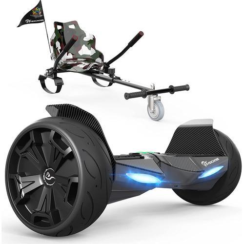 Evercross Hoverboard Avec Kart, Hoverboard De 8,5 Pouces Bluetooth, Contrôle App, Scooter Auto-Équilibrant Tout Terrain