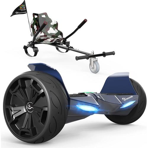 Evercross Hoverboard Avec Kart, Hoverboard De 8,5 Pouces Bluetooth, Contrôle App, Scooter Auto-Équilibrant Tout Terrain