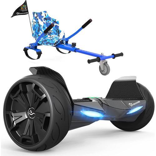 Evercross Hoverboard Avec Kart, Hoverboard De 8,5 Pouces Bluetooth, Contrôle App, Scooter Auto-Équilibrant Tout Terrain