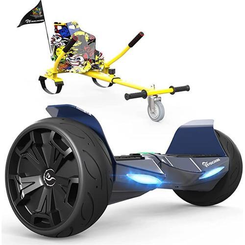 Evercross Hoverboard Avec Kart, Hoverboard De 8,5 Pouces Bluetooth, Contrôle App, Scooter Auto-Équilibrant Tout Terrain