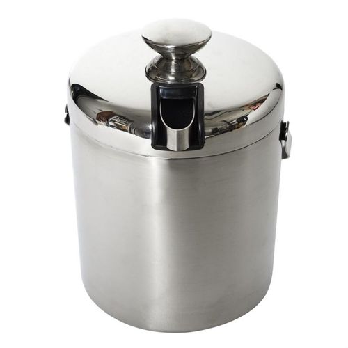 Paris Prix - Seau À Glace En Métal "Couvercle" 1,3l Argent