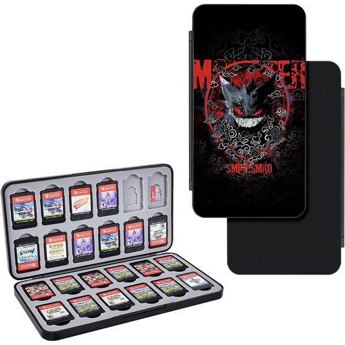 Étui De Rangement De Jeux Pour Nintendo Switch, Magnétique Boite De Rangement Pour Jeux Avec 24 Ns Cartes Et 24 Tf Cartes (Noir)