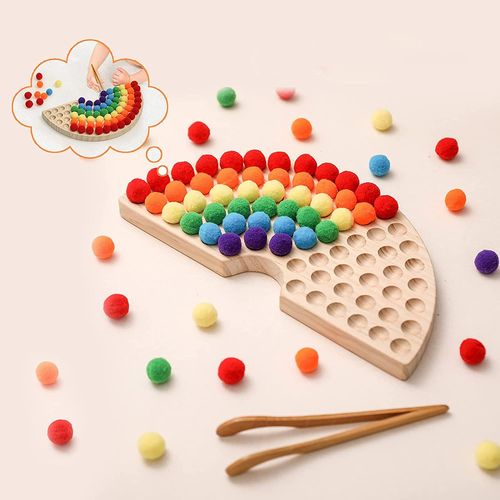Jeux De Plateau En Bois,Jeux De Classification Et De Correspondance Des Couleurs Arc - En - Ciel Pour Enfants,Cadeaux Pour Garçons Filles