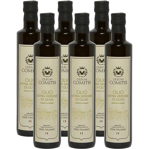 Oleum Comitis - Huile D'olive Extra Vierge 100% Italienne Extraite À Froid - 6 Bouteilles De 500 Ml