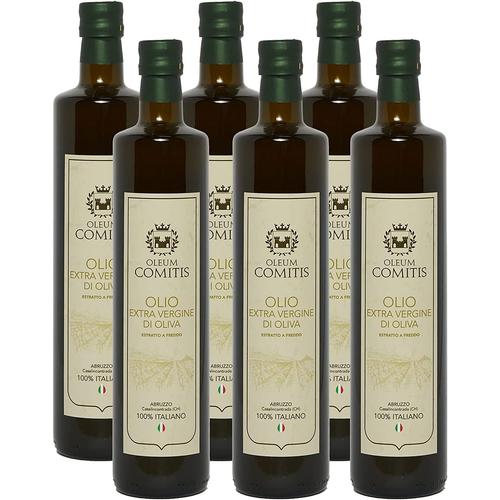 Oleum Comitis - Huile D'olive Extra Vierge 100% Italienne Extraite À Froid - 6 Bouteilles De 750 Ml