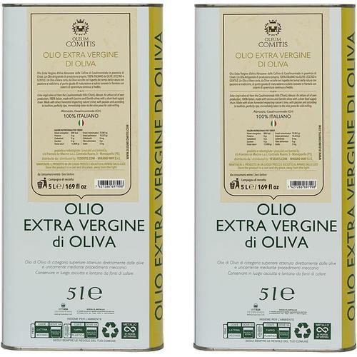 Oleum Comitis - Huile D'olive Extra Vierge 100% Italienne Extraite À Froid - 2 Boîtes De 5 Litre