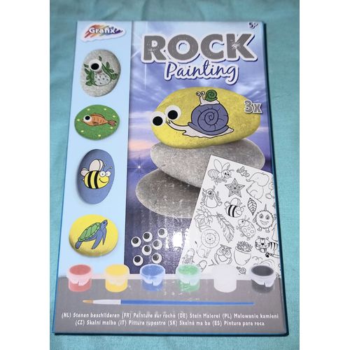 Coffret Jeux Enfant Peinture Sur Pierre Stylos Gel Paillette Autocollant Cailloux Création Pierres Précieuses Yeux À Coller