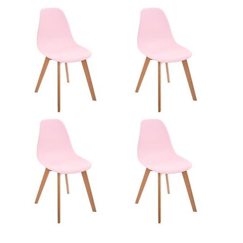 Lot De 4 Chaises Enfant "Scandinave" 58cm Rose