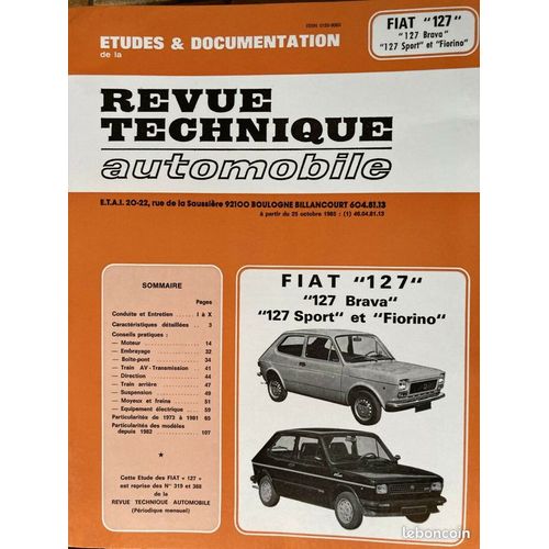 Revue Technique Automobile Fiat 127 Et 127 Brava & Sport Et Fiorino