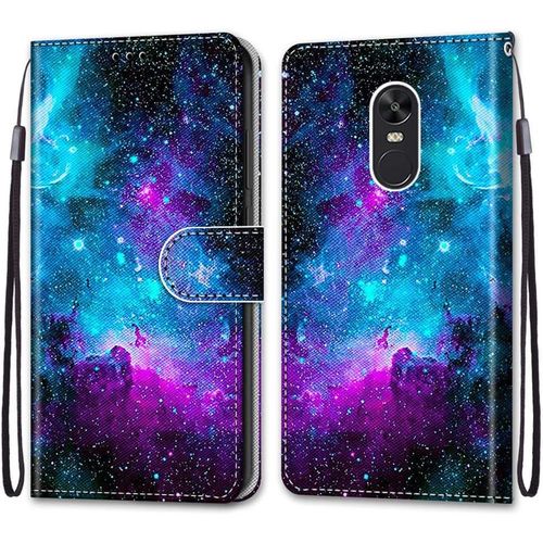 Coque Pour Xiaomi Redmi Note 4x, Etui En Cuir Pu Portefeuille Housse Coque Avec 360 Degres Silicone Antichoc Protection Cover Cuir Pochette Magnetique Und Flip Bequille (Ciel Etoile)
