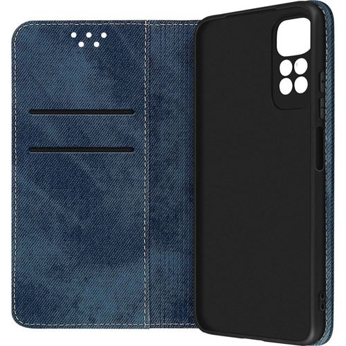 Etui Avizar Xiaomi Redmi Note 11 Tissu Denim Bleu