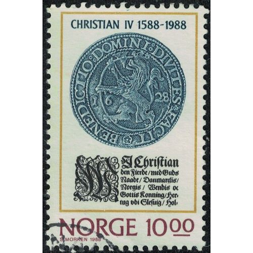 Norvège 1988 Oblitéré Used King Roi Christian Iv Représentation Pièce De Monnaie Y&t No 959 Su