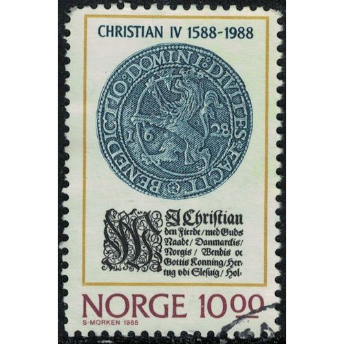 Norvège 1988 Oblitéré Used King Roi Christian Iv Représentation Pièce De Monnaie Y&t No 959 Su