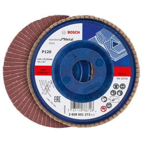 Bosch disque Flap X431. Norme de métal 115 x 23 mm. 120