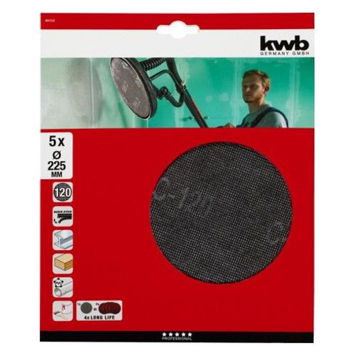 kwb Cap grille papier abrasif pour ponceuse à long col Ø 225 mm grain K-120