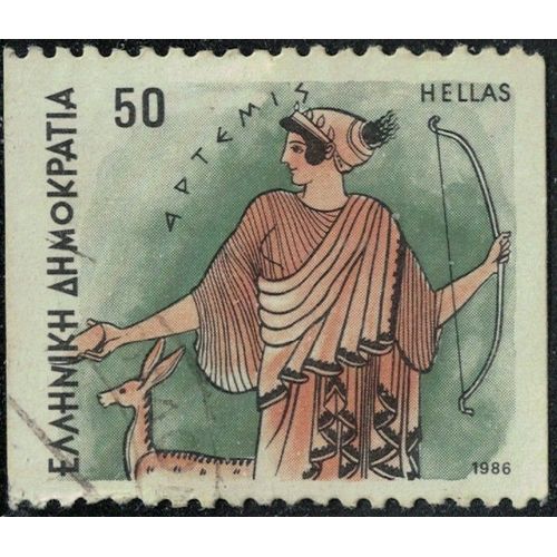 Grèce 1986 Oblitéré Used Dieux De L'olympe Artémis Diane Y&t Gr 1592b Su