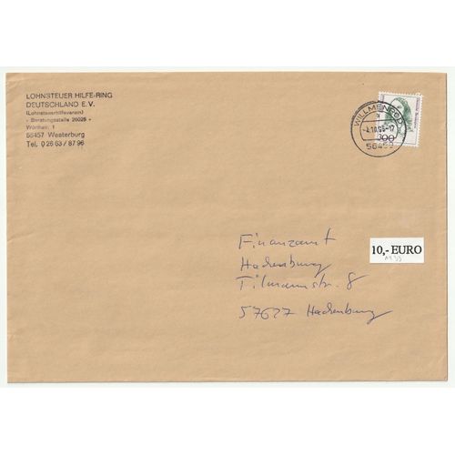 Timbre Sur Enveloppe Allemagne, Fanny Hensel Compositrice Et Pianiste Allemande 1989 N° 1265 Dimension 230 X 163 Mm