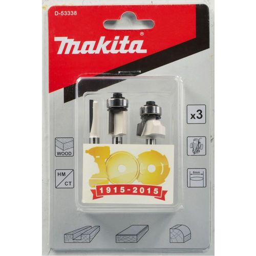 Jeu de fraises Makita 3 pièces diamètre de la tige 6 mm