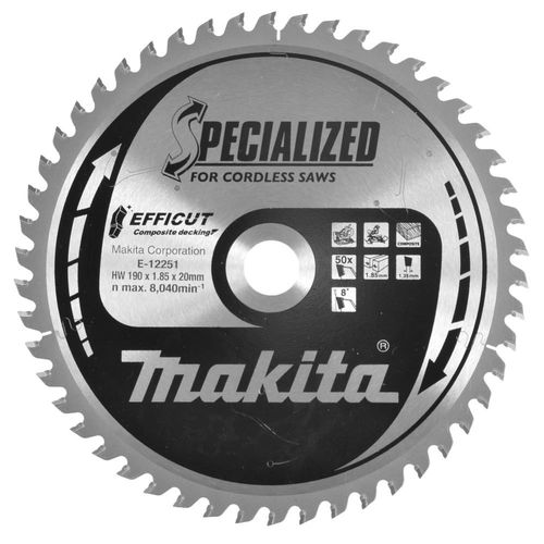 Lame de scie 190x1,85x20, 50Z Efficut | E-12251