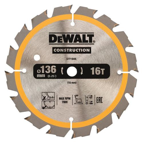 DEWALT 136 / 10mm circulaire de lame de scie pour plâtre de 16W ZähneDT1946