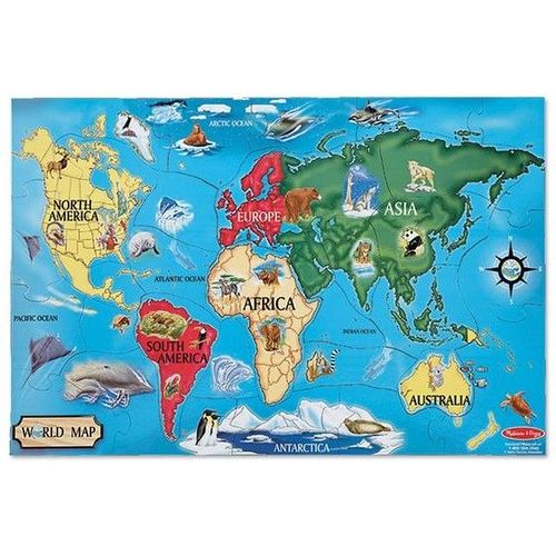 Melissa & Doug Puzzle De Sol Carte Du Monde