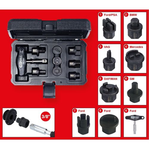 SERVICE DE 3/8 SERVICE SERVICE SECTION SECTION POUR LES VIS DE DRAIS D'HUILE PLASTIQUES | 9-PC.