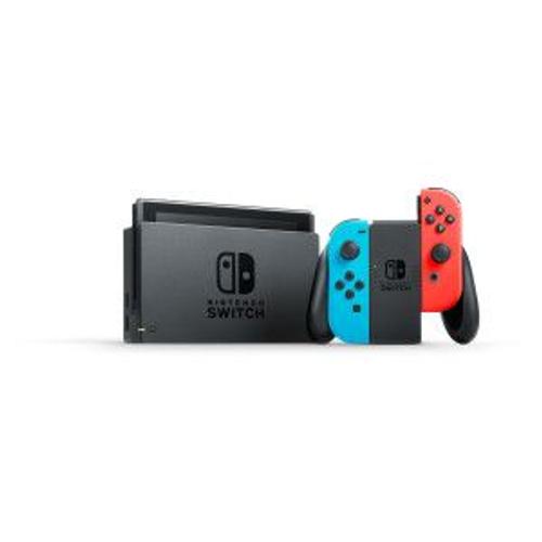 Console Nintendo Switch Noir 32 Go + 2 Joy Con Bleu Néon & Rouge Néon