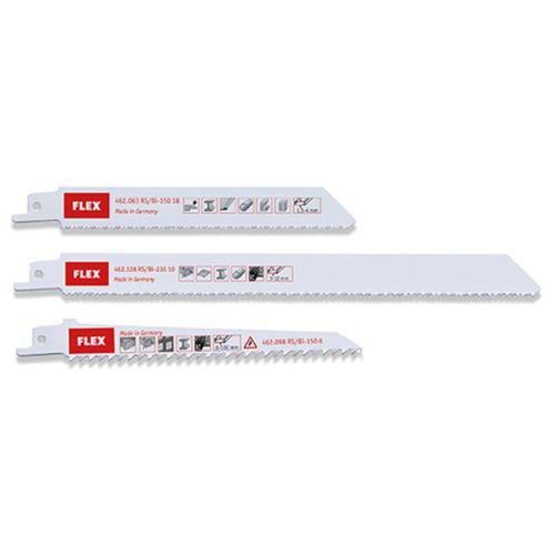 Flex Scie sauteuse assortiment de lames pour le plastique / bois / RS métal / Bi ensemble / 3 paquet