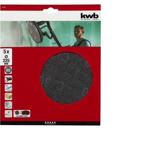 kwb Cap grille papier abrasif pour ponceuse à long col Ø 225 mm grain K-80